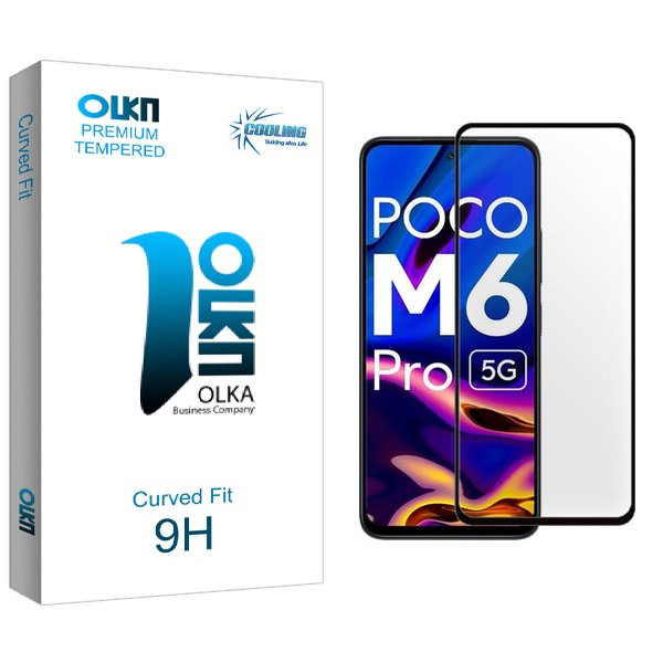 محافظ صفحه نمایش شیشه ای کولینگ مدل Olka مناسب برای گوشی موبایل شیائومی Poco M6 Pro