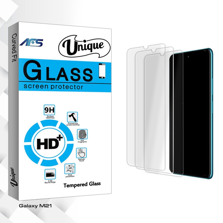 محافظ صفحه نمایش شیشه ای ای اف اس مدل Unique Glass MIX3 مناسب برای گوشی موبایل سامسونگ Galaxy M21 بسته سه عددی