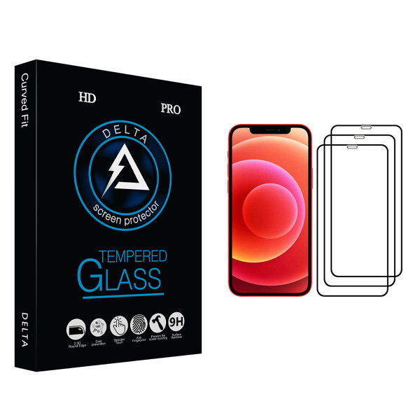 محافظ صفحه نمایش دلتا مدل Fit مناسب برای گوشی موبایل اپل iPhone 12 Pro MAX بسته 3 عددی
