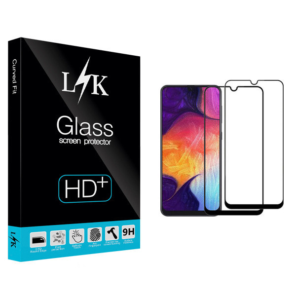 محافظ صفحه نمایش ال کی مدل Hard glass مناسب برای گوشی موبایل سامسونگ Galaxy A50 بسته دو عددی