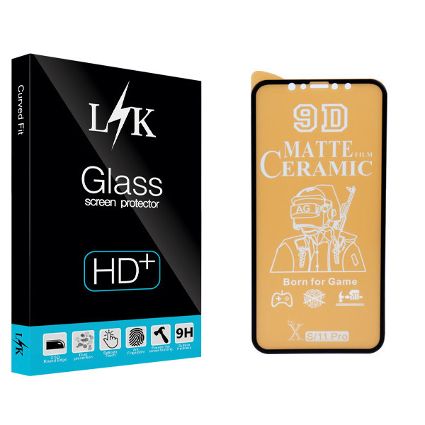 محافظ صفحه نمایش سرامیکی مات ال کی مدل Hard glass مناسب برای گوشی موبایل اپل iphone11PRO / X/XS