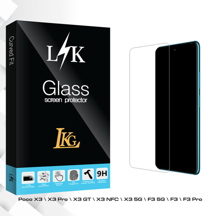محافظ صفحه نمایش شیشه ای ال کا جی مدل LK Glass MIX مناسب برای گوشی موبایل شیائومی Poco X3 \ X3 Pro \ X3 GT \ X3 NFC \ X3 5G \ F3 5G \ F3 \ F3 Pro