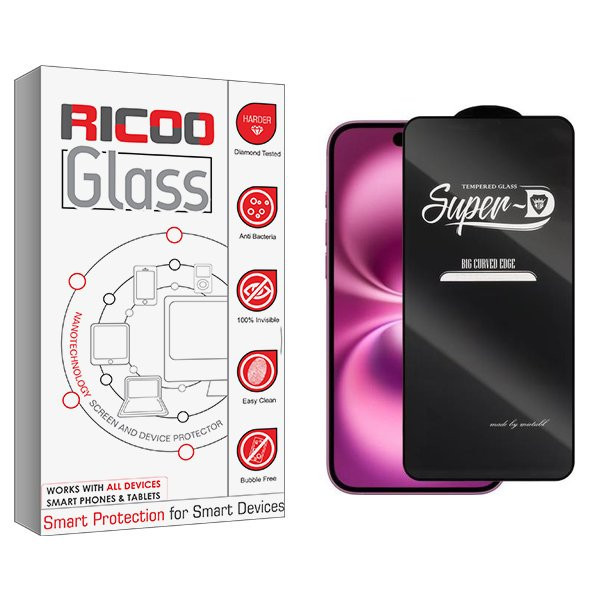 محافظ صفحه نمایش ریکو مدل RiC2newpkg SuperD مناسب برای گوشی موبایل اپل iPhone 16