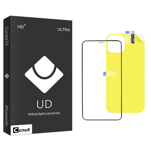 محافظ صفحه نمایش شیشه ای کوکونات مدل UDB مناسب برای گوشی موبایل اپل iPhone 11 Pro Max به همراه محافظ پشت گوشی