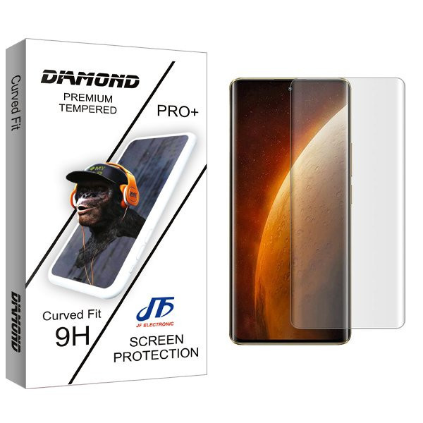 محافظ صفحه نمایش جی اف مدل Diamond UV مناسب برای گوشی موبایل ریلمی Narzo 60 Pro به همراه محافظ پشت گوشی