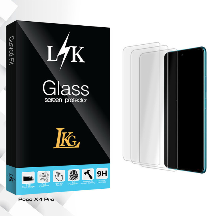 محافظ صفحه نمایش شیشه ای ال کا جی مدل LK Glass MIX مناسب برای گوشی موبایل شیائومی Poco X4 Pro بسته سه عددی
