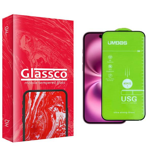 محافظ صفحه نمایش گلس کو مدل CGo1newpkg Umbos مناسب برای گوشی موبایل اپل iPhone 16 Pro