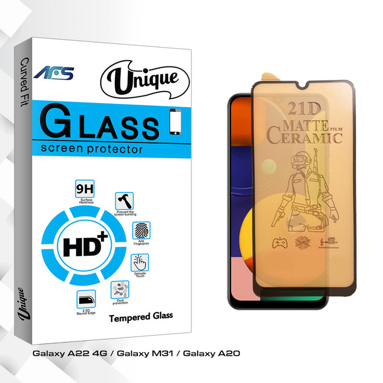 محافظ صفحه نمایش سرامیکی مات ای اف اس مدل Unique Pro مناسب برای گوشی موبایل سامسونگ Galaxy A22 4G / Galaxy M31 / Galaxy A20