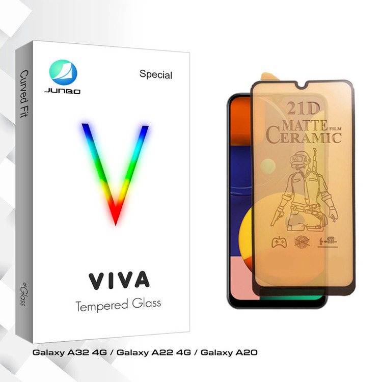 محافظ صفحه نمایش سرامیکی مات جانبو مدل Viva Glass مناسب برای گوشی موبایل سامسونگ Galaxy A32 4G / Galaxy A22 4G / Galaxy A20