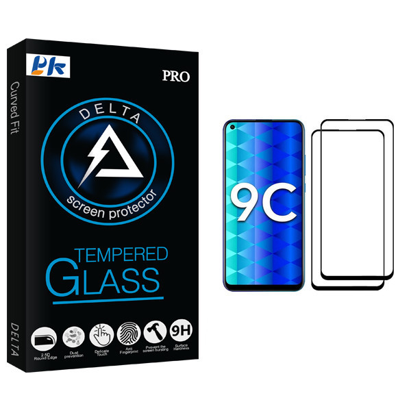 محافظ صفحه نمایش پی کی مدل Delta Glass مناسب برای گوشی موبایل آنر 9C بسته دو عددی