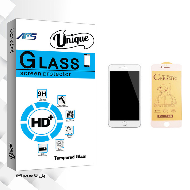 محافظ صفحه نمایش سرامیکی ای اف اس مدل Unique Glass مناسب برای گوشی موبایل اپل iPhone 6