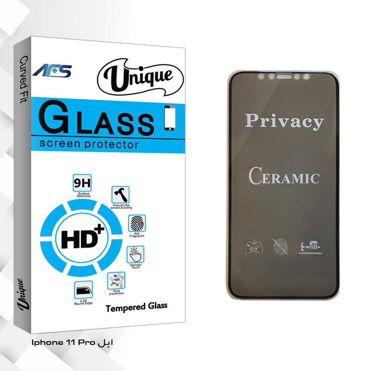 محافظ صفحه نمایش سرامیکی ای اف اس مدل Unique Glass مناسب برای گوشی موبایل اپل Iphone 11 Pro