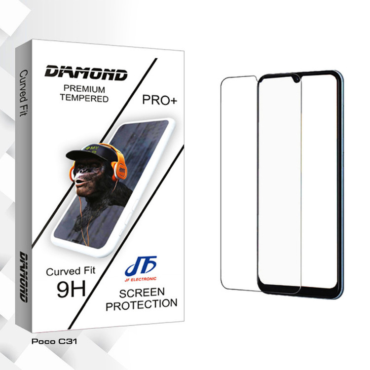 محافظ صفحه نمایش شیشه ای جی اف مدل Diamond Glass مناسب برای گوشی موبایل شیائومی Poco C31
