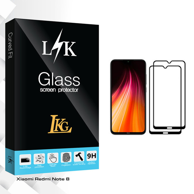 محافظ صفحه نمایش ال کا جی مدل LK Glass مناسب برای گوشی موبایل شیائومی Redmi Note 8 بسته دو عددی