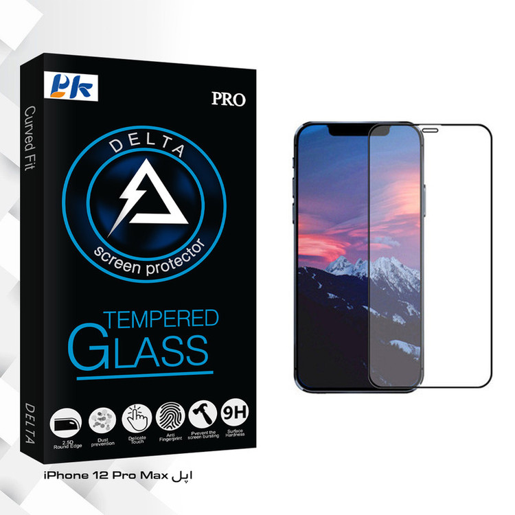 محافظ صفحه نمایش سرامیکی پی کی مدل Delta Glass مناسب برای گوشی موبایل اپل iPhone 12 Pro Max