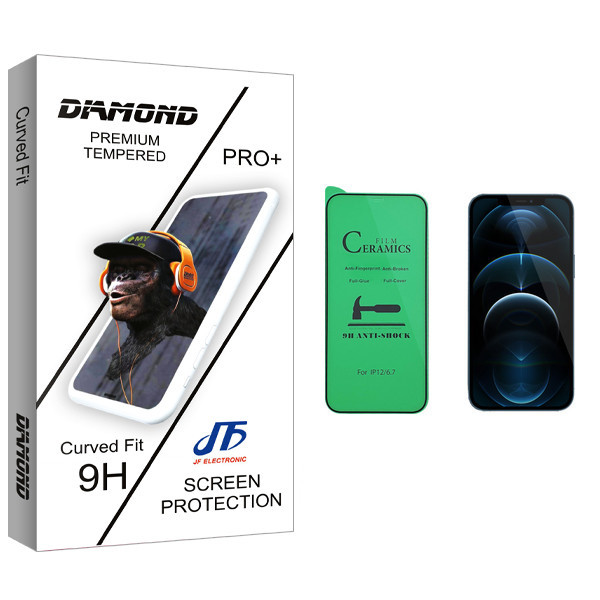 محافظ صفحه نمایش سرامیکی جی اف مدل Diamond glass مناسب برای گوشی موبایل اپل iPhone 12 Pro Max