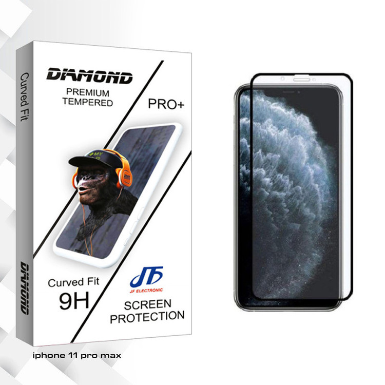 محافظ صفحه نمایش جی اف مدل Diamond glass مناسب برای گوشی موبایل اپل iphone 11 pro max