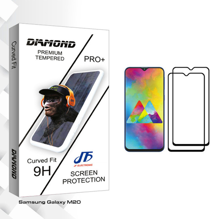 محافظ صفحه نمایش جی اف مدل Diamond glass مناسب برای گوشی موبایل سامسونگ Galaxy M20 بسته دو عددی