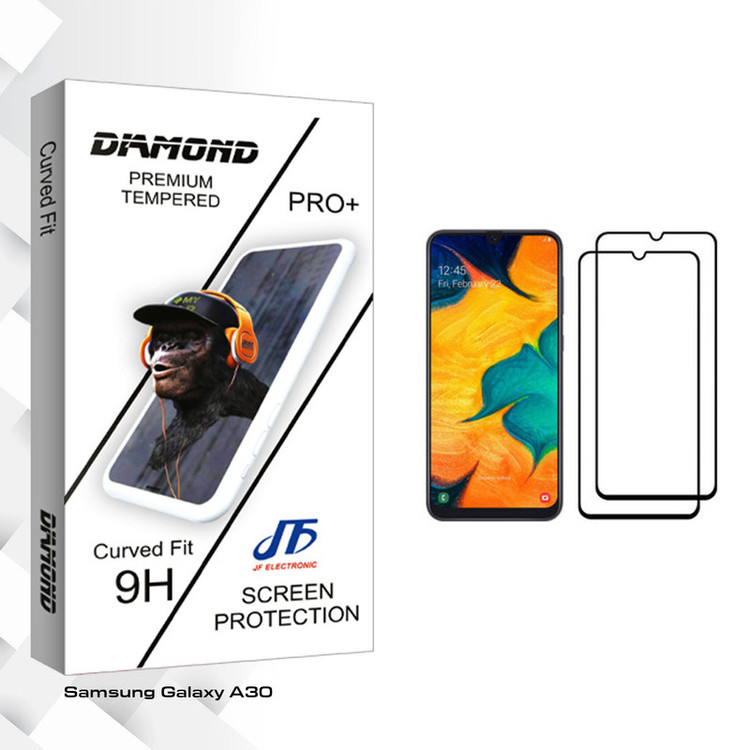 محافظ صفحه نمایش جی اف مدل Diamond glass مناسب برای گوشی موبایل سامسونگ Galaxy A30 بسته دو عددی