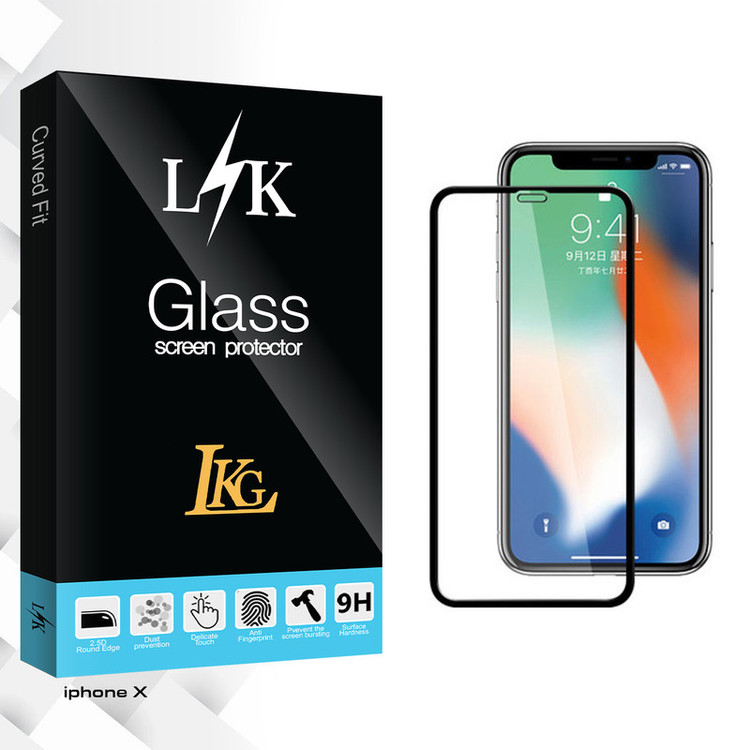 محافظ صفحه نمایش ال کا جی مدل LK Glass مناسب برای گوشی موبایل اپل Iphone X