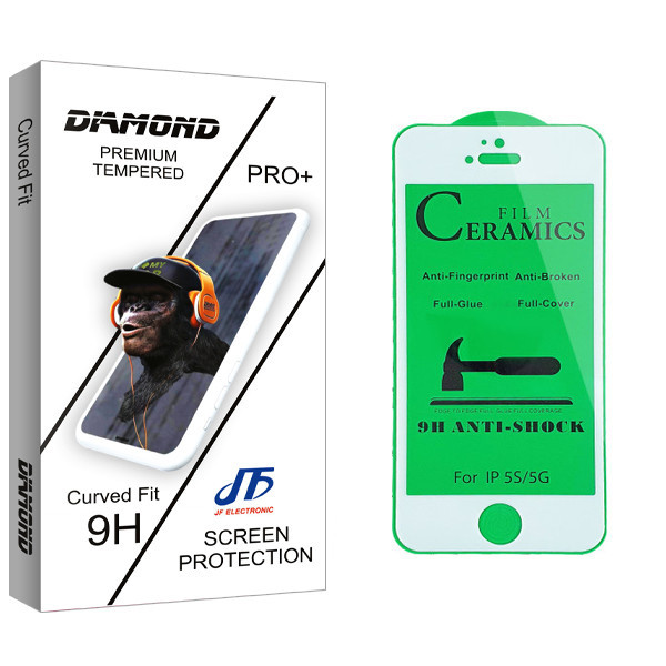 محافظ صفحه نمایش سرامیکی جی اف مدل Diamond glass مناسب برای گوشی موبایل اپل iPhone 5s
