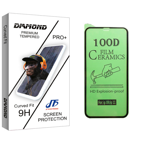 محافظ صفحه نمایش سرامیکی جی اف مدل Diamond glass مناسب برای گوشی موبایل اپل iPhone 11