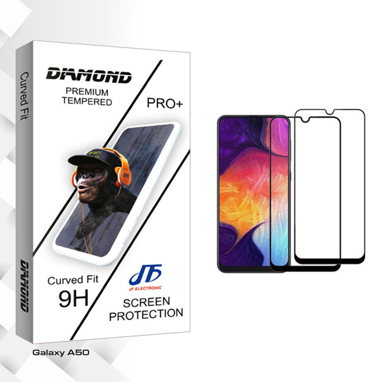 محافظ صفحه نمایش جی اف مدل Diamond glass مناسب برای گوشی موبایل سامسونگ Galaxy A50 بسته دو عددی