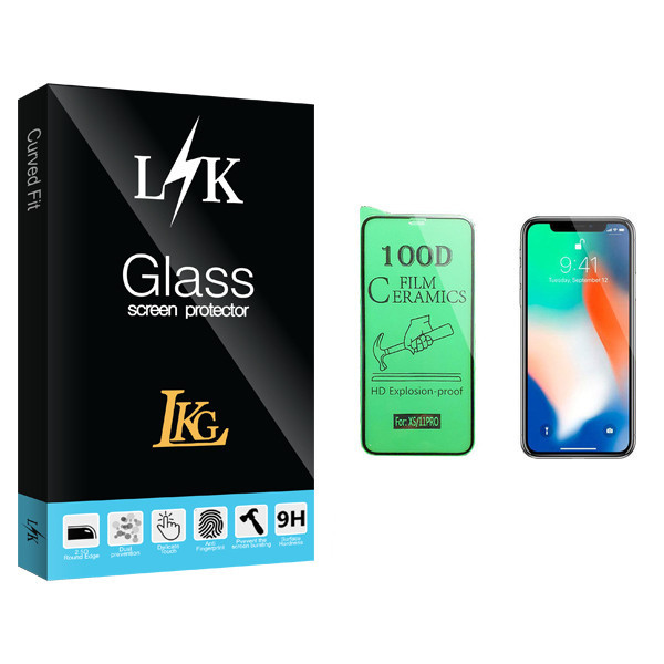 محافظ صفحه نمایش سرامیکی ال کا جی مدل LK Glass مناسب برای گوشی موبایل اپل iPhone X