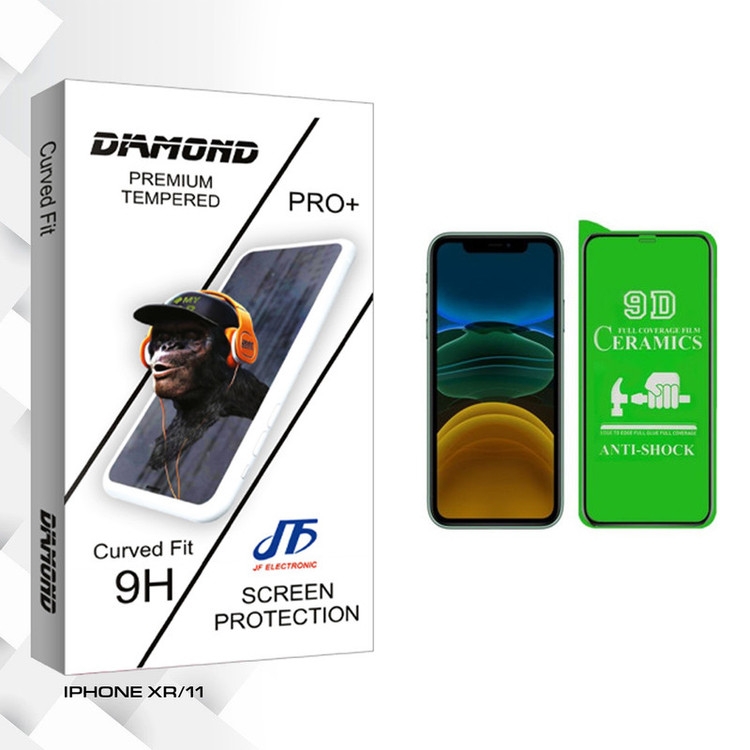 محافظ صفحه نمایش سرامیکی جی اف مدل Diamond glass مناسب برای گوشی موبایل اپل IPHONE XR/11