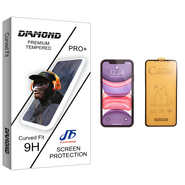 محافظ صفحه نمایش سرامیکی جی اف مدل Diamond glass مناسب برای گوشی موبایل اپل iPhone 11