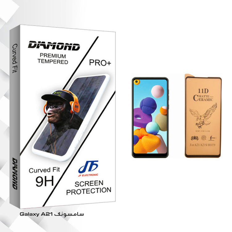 محافظ صفحه نمایش سرامیکی جی اف مدل Diamond glass مناسب برای گوشی موبایل سامسونگ Galaxy A21
