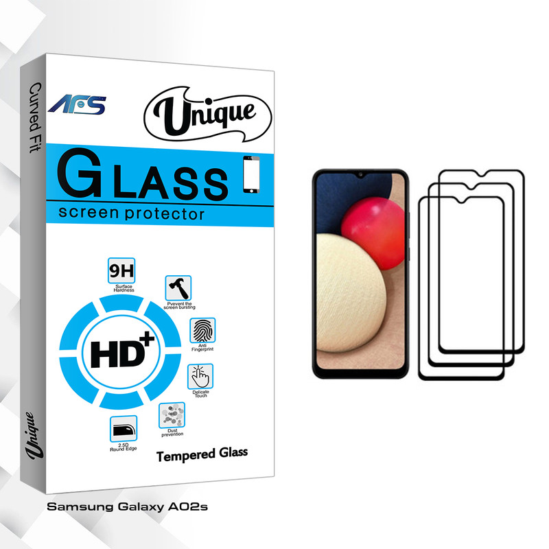 محافظ صفحه نمایش ای اف اس مدل Unique Glass مناسب برای گوشی موبایل سامسونگ Galaxy A02s بسته سه عددی