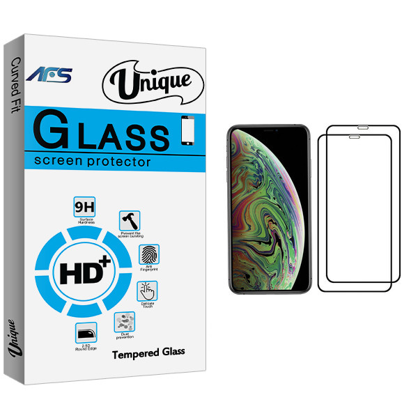 محافظ صفحه نمایش ای اف اس مدل Unique Glass مناسب برای گوشی موبایل اپل iPhone XS بسته دو عددی