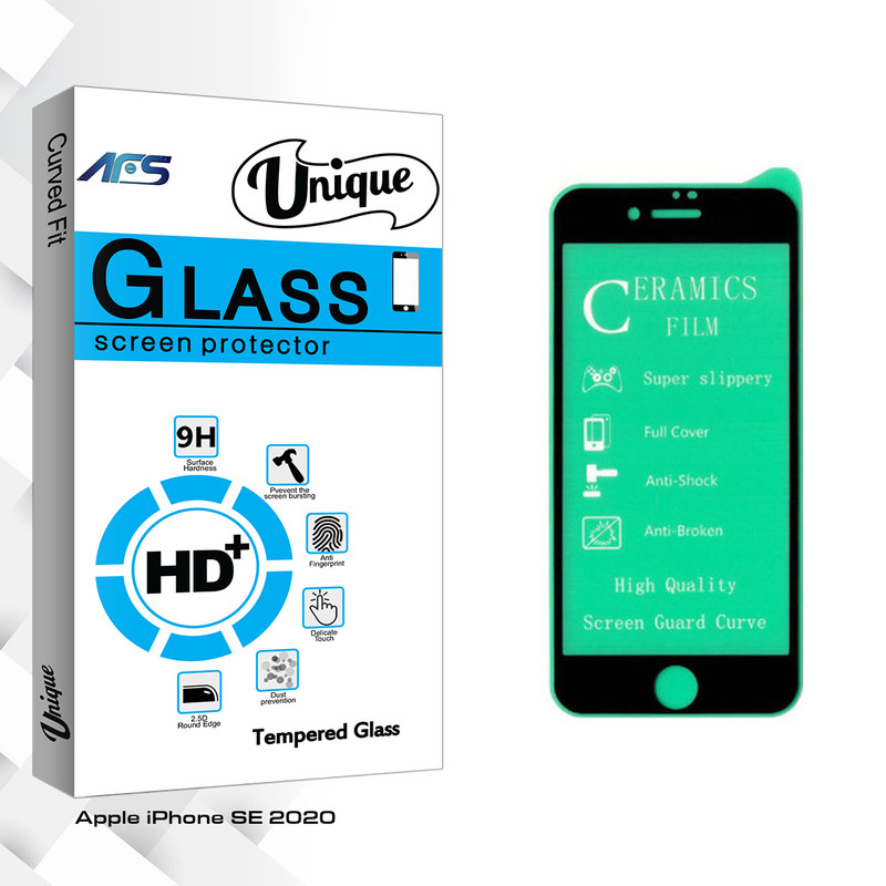 محافظ صفحه نمایش سرامیکی ای اف اس مدل Unique Glass مناسب برای گوشی موبایل اپل iPhone SE 2020