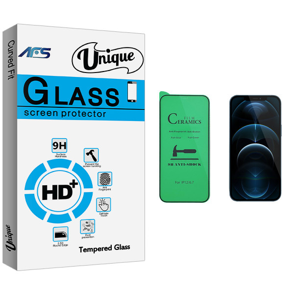 محافظ صفحه نمایش سرامیکی ای اف اس مدل Unique Glass مناسب برای گوشی موبایل اپل iPhone 12 Pro Max