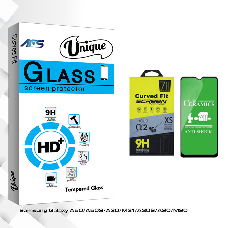 محافظ صفحه نمایش سرامیکی ای اف اس مدل Unique Glass مناسب برای گوشی موبایل سامسونگ Galaxy A50/A50S/A30/A30S
