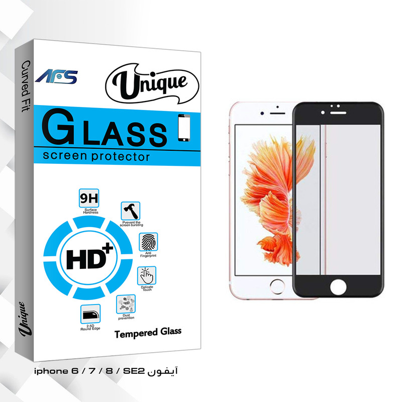 محافظ صفحه نمایش ای اف اس مدل Unique Glass مناسب برای گوشی اپل موبایل iphone 6 / 7 / 8 / SE2