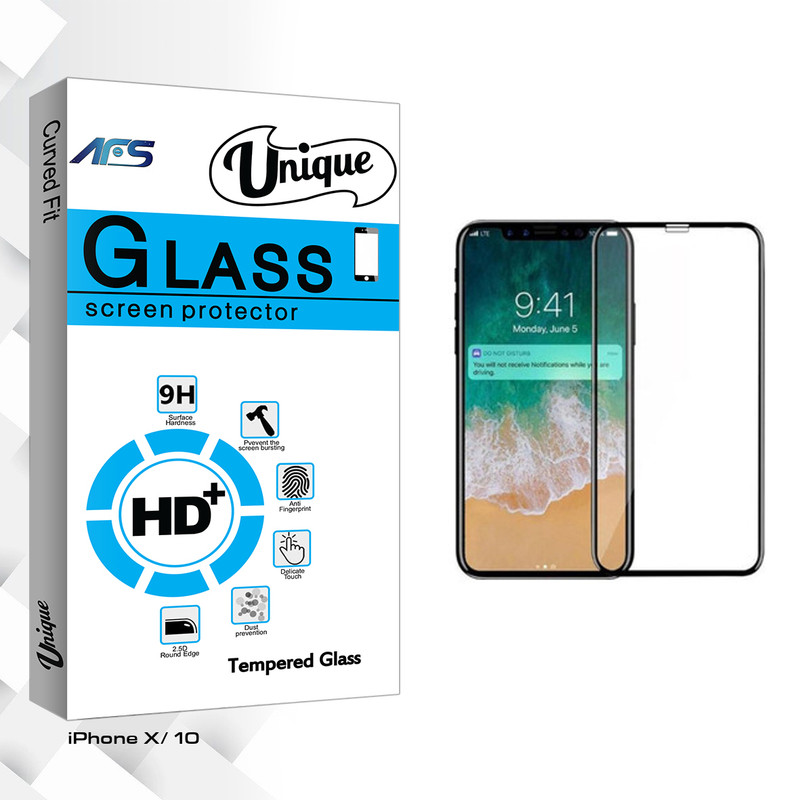 محافظ صفحه نمایش ای اف اس مدل Unique Glass مناسب برای گوشی موبایل اپل iphone X