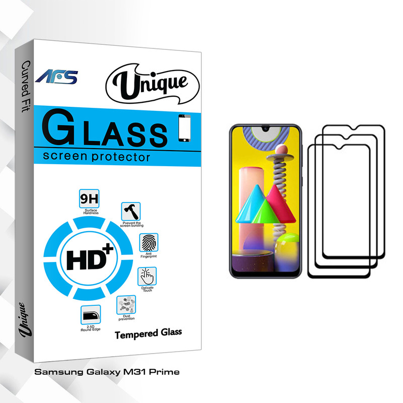 محافظ صفحه نمایش ای اف اس مدل Unique Glass مناسب برای گوشی موبایل سامسونگ Galaxy M31 Prime بسته سه عددی
