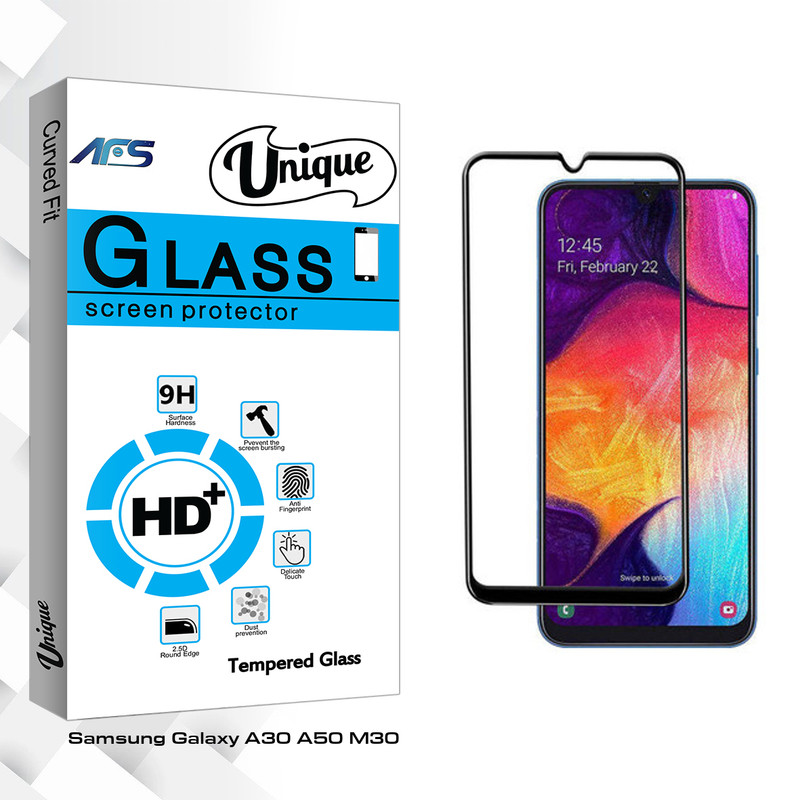 محافظ صفحه نمایش ای اف اس مدل Unique Glass مناسب برای گوشی موبایل سامسونگ Galaxy A30/A50/M30