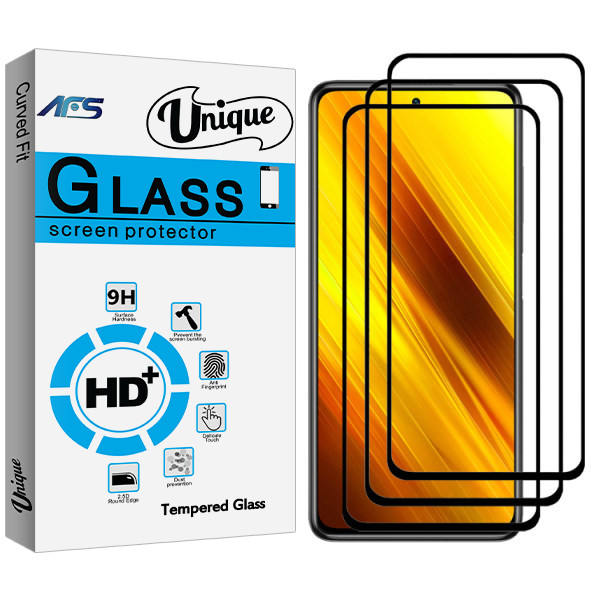 محافظ صفحه نمایش سرامیکی ای اف اس مدل Unique Glass مناسب برای گوشی موبایل شیائومی Redmi Poco X3 بسته سه عددی