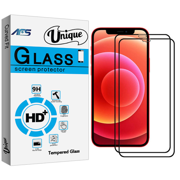 محافظ صفحه نمایش سرامیکی ای اف اس مدل Unique Glass مناسب برای گوشی موبایل اپل Iphone 12Pro بسته دو عددی
