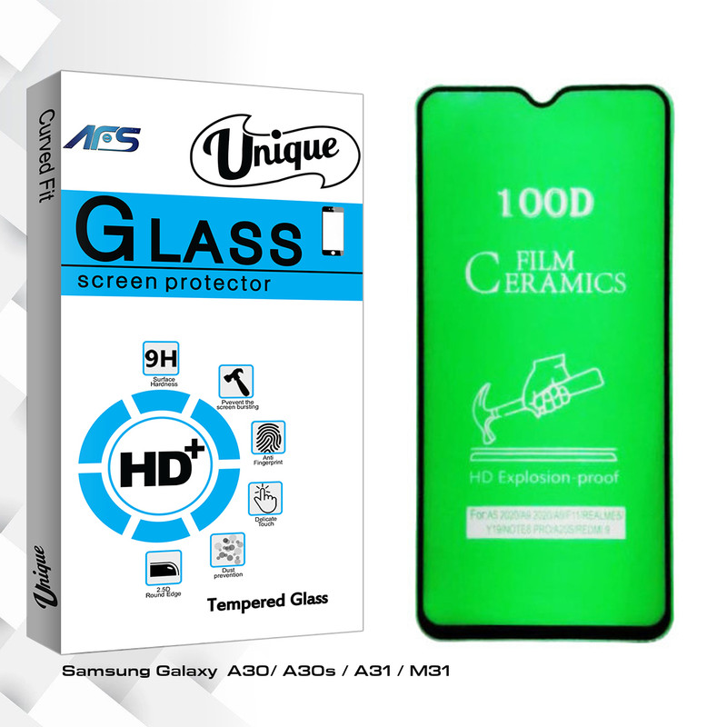 محافظ صفحه نمایش سرامیکی ای اف اس مدل Unique Glass مناسب برای گوشی موبایل سامسونگ Galaxy A30/ A30s / A31 / M31