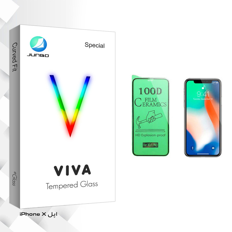 محافظ صفحه نمایش سرامیکی جانبو مدل Viva Glass مناسب برای گوشی موبایل اپل iPhone X