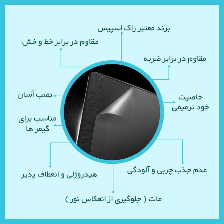 محافظ صفحه نمایش گیمینگ راک اسپیس مدل HyGAM مناسب برای تبلت سامسونگ Galaxy Tab Active3