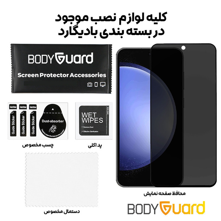 محافظ صفحه نمایش حریم شخصی بادیگارد مدل PS مناسب برای گوشی موبایل سامسونگ Galaxy A51 / A52 / A53