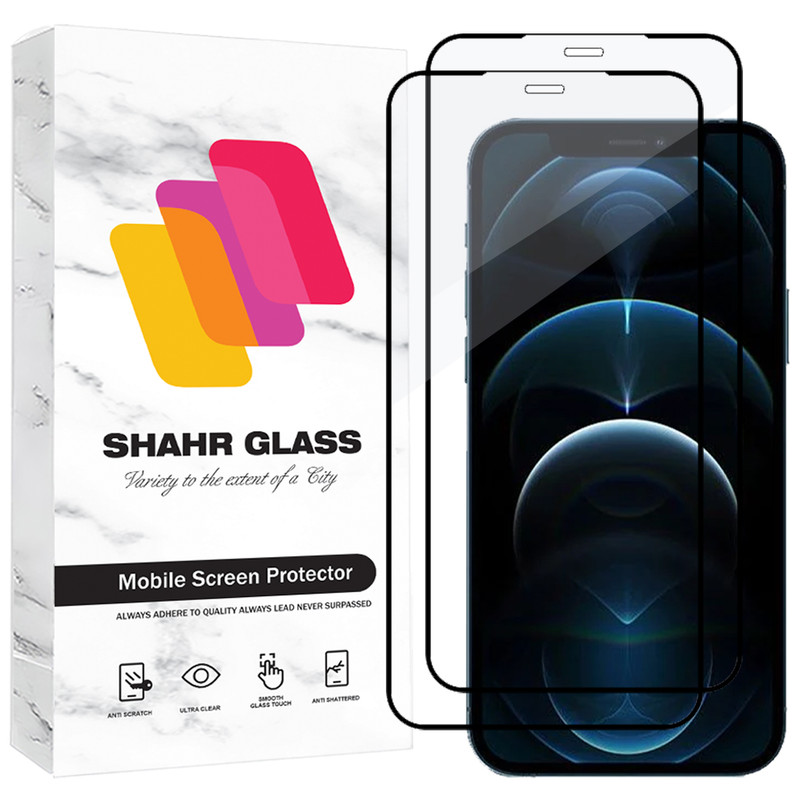 محافظ صفحه نمایش شیشه ای شهر گلس مدل FUL2 مناسب برای گوشی موبایل اپل iPhone 12 Pro / 12 بسته دو عددی