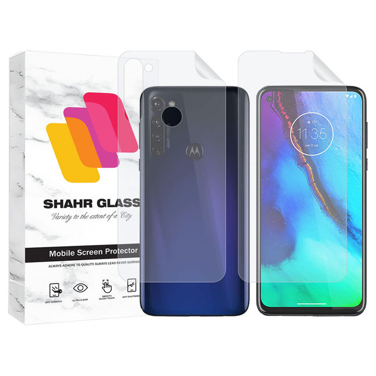 محافظ صفحه نمایش شهر گلس مدل MTNANFBSH مناسب برای گوشی موبایل موتورولا Moto G Stylus به همراه محافظ پشت گوشی