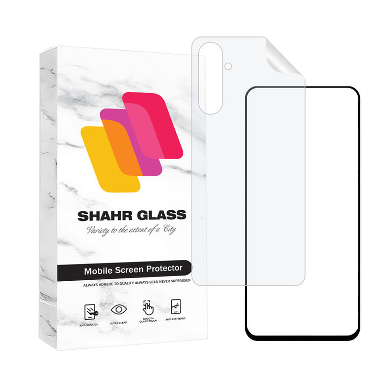 محافظ صفحه نمایش شهر گلس مدل FUNABKSH مناسب برای گوشی موبایل سامسونگ Galaxy F54 5G به همراه محافظ پشت گوشی هیدروژل