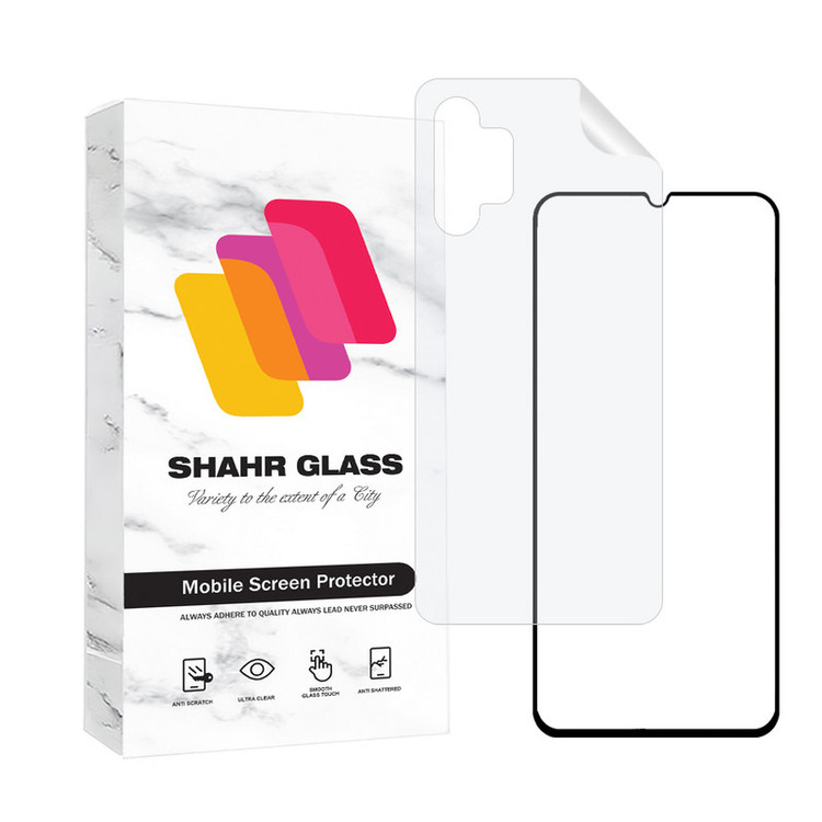 محافظ صفحه نمایش شهر گلس مدل FUNABKSH مناسب برای گوشی موبایل سامسونگ Galaxy A32 4G به همراه محافظ پشت گوشی